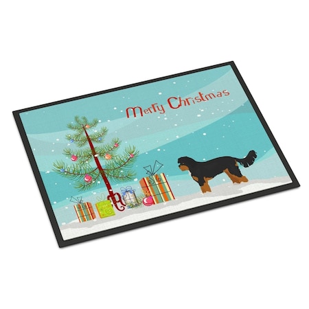 Carolines Treasures 18 x 27 in. Black & Tan Cavapoo Christmas Tree Indoor or Outdoor Mat CK3811MAT
